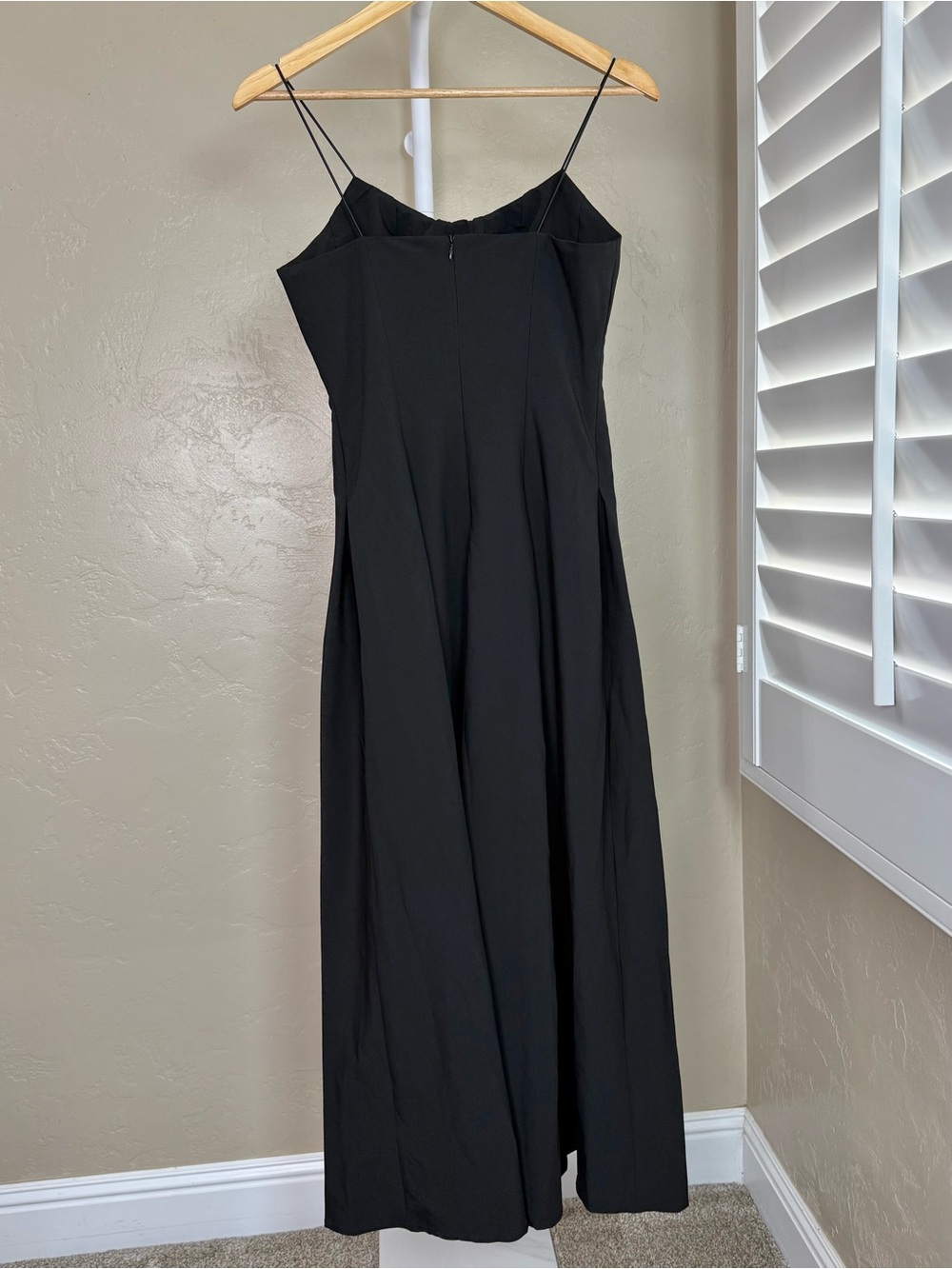 Commense Black Pleated Cami Maxi Dress NWT XS Minimalist Formal - Picture 7 of 9